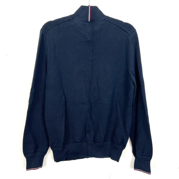 Tommy Hilfiger Navy Zip Up Sweater Cardigan Knit Jacket Cotton Men's Medium - Picture 4 of 4